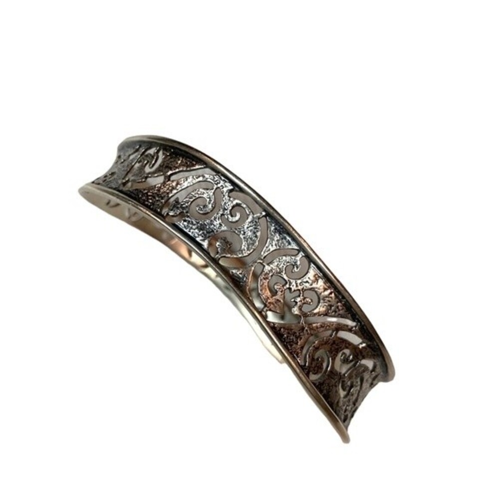 Silpada 925 Sterling Silver Oxidized Oval Cutout Bangle Retired - Picture 10 of 11